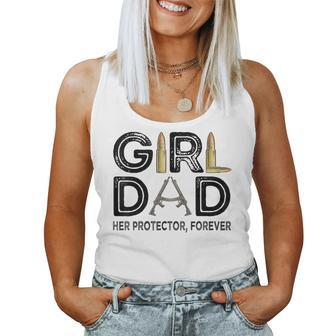 Girl Dad Her Protector Forever Father Of Girls Daughter Women Tank Top | Mazezy