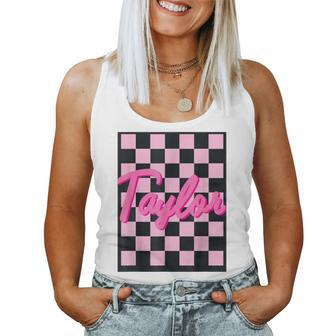 Girl Retro Taylor First Name Taylor Groovy Birthday Taylor Women Tank Top | Mazezy