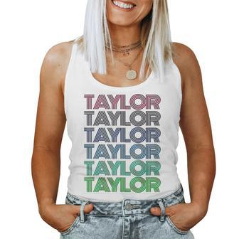 Girl Retro Taylor First Name Personalized Groovy 80S Vintage Women Tank Top - Monsterry AU