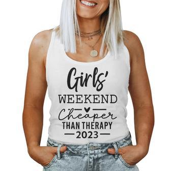 Girls Weekend Cheapers Than Therapy 2023 Sisters Trip 2023 Women Tank Top | Mazezy UK