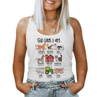 God Says I Am Animals Bible Verse Farmer Toddler Kids Women Tank Top Basic Casual Daily Weekend Graphic - Seseable
