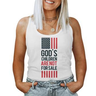 Gods Children Are Not For Sale America Flag Women Tank Top Weekend Graphic - Thegiftio UK