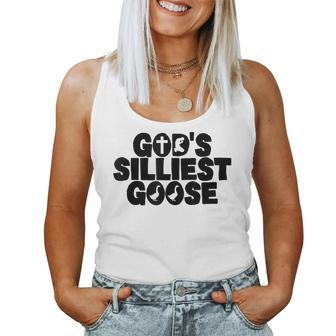 Gods Silliest Goose On The Loose Goose Christian Women Tank Top | Mazezy