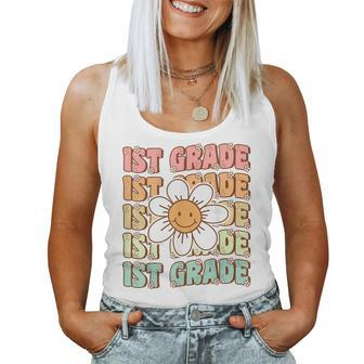 Groovy 1St Grade Back To School First Day Of First Grade Women Tank Top - Thegiftio UK