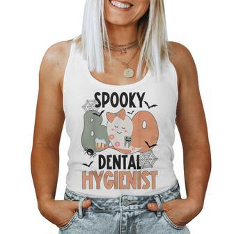 Groovy Halloween Spooky Dental Hygiene Dentist Hygienist Women Tank Top - Monsterry AU