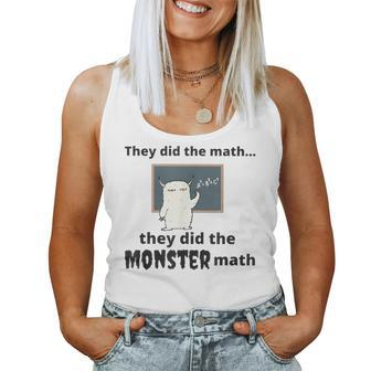 Halloween Math Teacher Ghost Monster Math Spooky Season Women Tank Top - Thegiftio UK