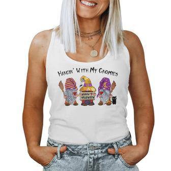 Hanging With My Gnomies Fall Halloween Witch Autumn Halloween Women Tank Top | Mazezy
