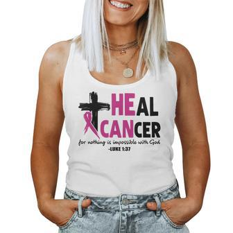Heal Cancer For Nothing Is Impossible With God Luke 137 Women Tank Top | Mazezy UK
