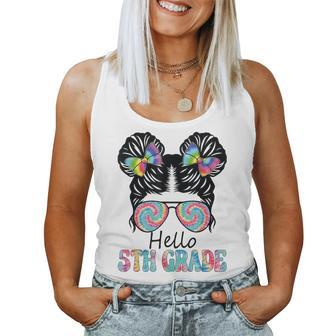Hello 5Th Grade Girl With Hair Styled Back To School Women Tank Top - Seseable