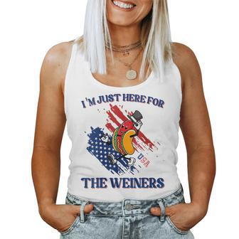 Hot Dog Im Just Here For The Wieners 4Th Of July Women Tank Top | Mazezy