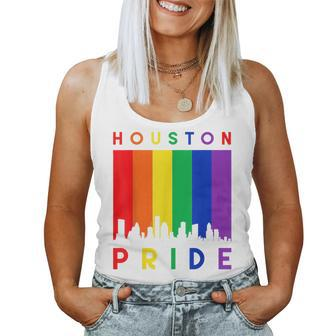 Houston Gay Pride Rainbow Flag Lgbt Pride Women Tank Top | Mazezy