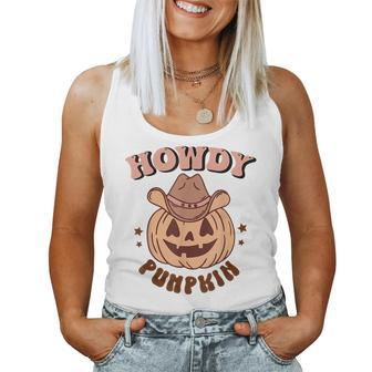 Howdy Pumpkin Rodeo Western Fall Southern Halloween Halloween Women Tank Top | Mazezy