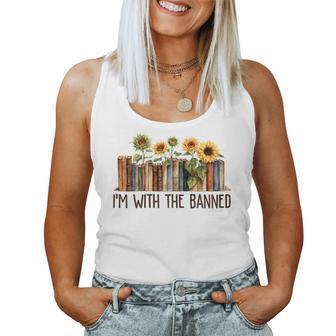 I'm With The Banned Books Read Lovers Sunflower For Women Tank Top - Monsterry AU