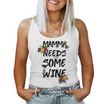 Italian American Women Mamma Needs Some Wine Women Tank Top | Mazezy