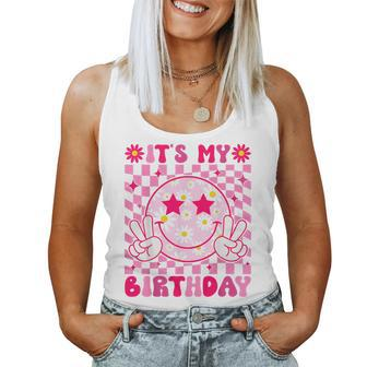 It's My Birthday Flower Ns Girls Smile Face Women Tank Top | Mazezy UK