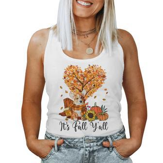 It's Fall Y'all Corgi Dog Lovers Thanksgiving Halloween Halloween Women Tank Top | Mazezy