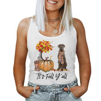 It's Fall Y'all Great Dane Dog Lovers Thanksgiving Halloween Halloween Women Tank Top | Mazezy