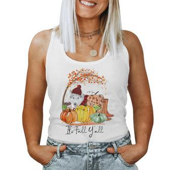 It's Fall Y'all Pumpkin Czechoslovakian Wolfdog Thanksgiving Women Tank Top | Mazezy AU