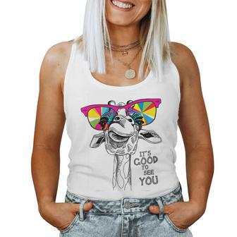 Its Good To See You Printed This Giraffe Is Funny Women Tank Top - Thegiftio UK