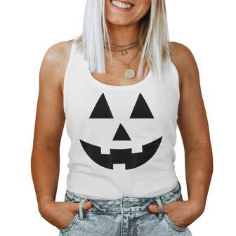 Jack O Lantern Pumpkin Face Halloween Costume Boys Girls Women Tank Top | Mazezy