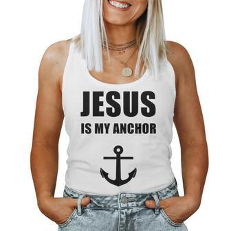 Jesus Is My Anchor Religious Catholic Women Tank Top | Mazezy