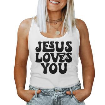 Jesus Loves You Retro Vintage Style Graphic Men Women Tank Top Basic Casual Daily Weekend Graphic - Seseable