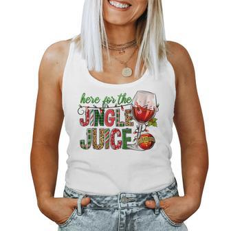 Here For The Jingle Juice Wine Lover Christmas Day Xmas Women Tank Top | Mazezy UK