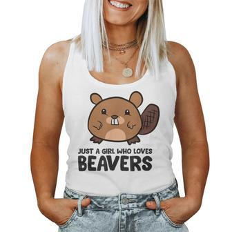 Just A Girl Who Loves Beavers Cute Beaver Women Tank Top | Mazezy