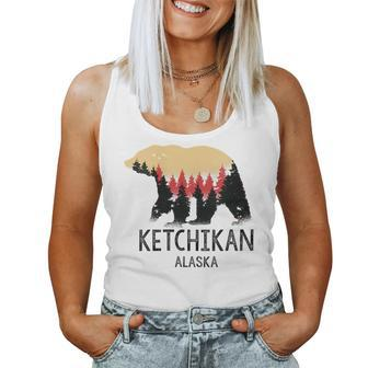 Ketchikan Alaska Vintage Grizzly Bear Nature Souvenir For Bear Lovers Women Tank Top | Mazezy
