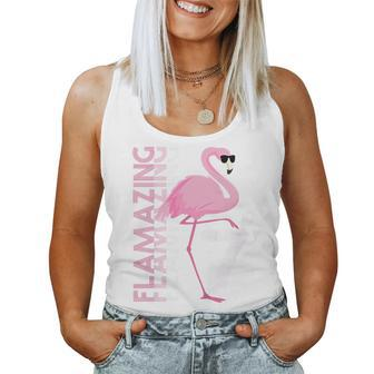 Kids 7 Years Old Girl Flamazing 7Th Birthday Pink Flamingo Women Tank Top | Mazezy