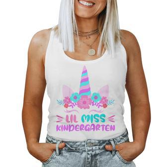 Kids Lil Miss Kindergarten Girls First Day Of Kindergarten Women Tank Top | Mazezy