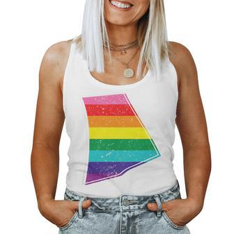 Kids Rainbow Rhode Island Gay Pride Flag Women Tank Top | Mazezy
