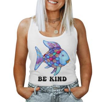 Be Kind Rainbow Fish Teacher Life Teaching Back To School Women Tank Top - Seseable