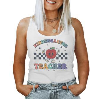 Kindergarten Teacher Groovy Back To School Team Kg Teachers  Women Tank Top Weekend Graphic