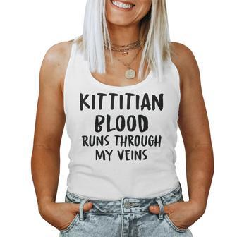 Kittitian Blood Runs Through My Veins Novelty Sarcastic Word Women Tank Top - Seseable