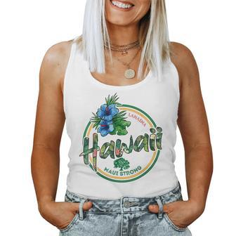 Lahaina Maui Tropical Flower Vacation Beach Women Tank Top - Monsterry CA