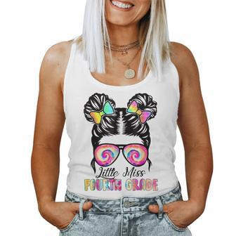 Little Miss Fourth Grade Girl Back To School 4Th Grade Women Tank Top Weekend Graphic - Seseable