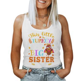 This Little Turkey Going To Be Big Sister Again Thanksgiving Women Tank Top - Seseable