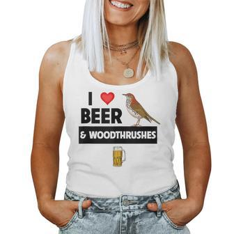 I Love Beer And Wood Thrushes Washington DC State Bird Women Tank Top | Mazezy