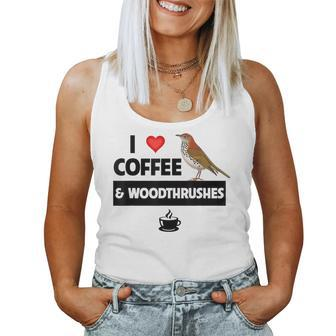 I Love Coffee And Wood Thrushes Washington DC State Bird Women Tank Top | Mazezy