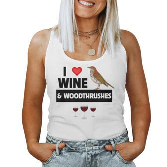 I Love Wine And Wood Thrushes Washington DC State Bird Women Tank Top | Mazezy