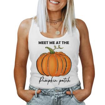 Meet Me At The Pumpkin Patch Cute Fall Halloween Women Halloween Women Tank Top | Mazezy