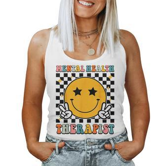 Mental Health Therapist Retro Groovy Mental Health Therapy Women Tank Top | Mazezy