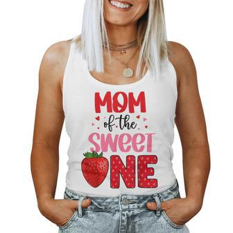 Mom Of The Sweet One Strawberry Birthday Family Party Women Tank Top | Mazezy