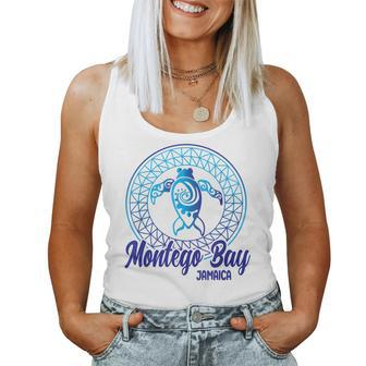 Montego Bay Jamaica Souvenirs Tribal Sea Turtle Vacation Women Tank Top Basic Casual Daily Weekend Graphic - Seseable