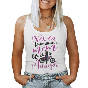 Never Underestimate A Mom With A Motorcycle Women Tank Top Basic Casual Daily Weekend Graphic - Seseable