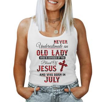 Never Underestimate An Old Lady Was Born In July Women Tank Top Basic Casual Daily Weekend Graphic - Seseable