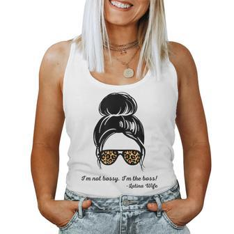 Im Not Bossy Im The Boss Latina Wife Animal Print For Wife Women Tank Top | Mazezy