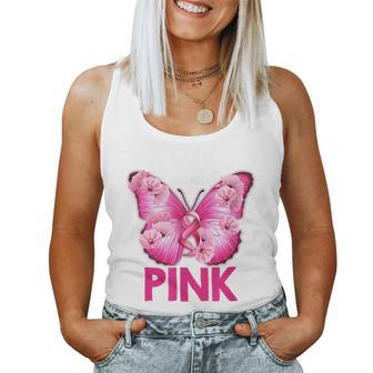 In October We Wear Pink Butterfly Breast Cancer Awareness Women Tank Top | Mazezy CA