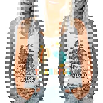 One Thankful Lunch Lady School Pumpkins Thanksgiving Fall Thanksgiving Women Tank Top | Mazezy